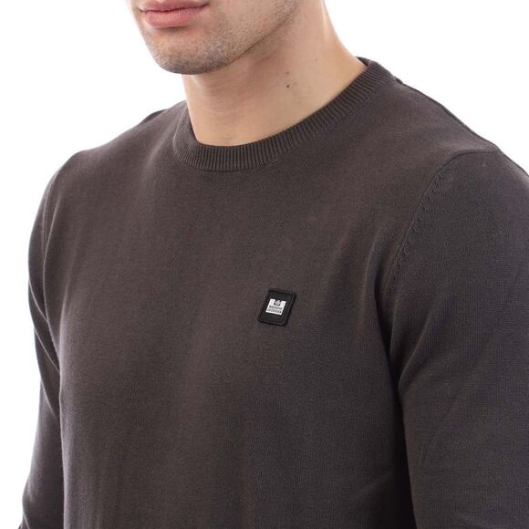 Weekend Offender Mens Argentina Cotton Crew Neck Sweatshirt / Charcoal